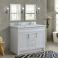 Bellaterra Home 49" White Double Sink Bathroom Vanity with White Carrara Marble and Oval Sink