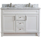 Bellaterra Home 49" White Double Sink Bathroom Vanity with White Carrara Marble and Oval Sink