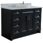 Bellaterra Home 49" Dark Gray Single Sink Bathroom Vanity with White Carrara Marble and Round Sink