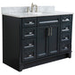 Bellaterra Home 49" Dark Gray Single Sink Bathroom Vanity with White Carrara Marble and Rectangle Sink