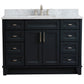 Bellaterra Home 49" Dark Gray Single Sink Bathroom Vanity with White Carrara Marble and Rectangle Sink