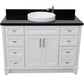 Bellaterra Home 49" Single Sink Bathroom Vanity with Black Galaxy Granite and Round Sink