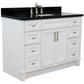 Bellaterra Home 49" White Single Sink Bathroom Vanity with Black Galaxy Granite and Rectangle Sink