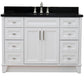 Bellaterra Home 49" White Single Sink Bathroom Vanity with Black Galaxy Granite and Rectangle Sink