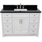 Bellaterra Home 49" White Single Sink Bathroom Vanity with Black Galaxy Granite and Rectangle Sink