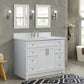 Bellaterra Home 49" White Single Sink Bathroom Vanity with White Quartz and and Oval Sink