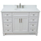 Bellaterra Home 49" White Single Sink Bathroom Vanity with White Quartz and and Oval Sink