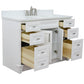 Bellaterra Home 49" White Single Sink Bathroom Vanity with White Quartz and Rectangle Sink