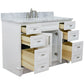 Bellaterra Home 49" White Single Sink Bathroom Vanity with White Carrara Marble and and Oval Sink