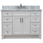 Bellaterra Home 49" White Single Sink Bathroom Vanity with White Carrara Marble and and Oval Sink