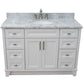 Bellaterra Home 49" White Single Sink Bathroom Vanity with White Carrara Marble and and Oval Sink