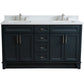 Bellaterra Home 61" Dark Gray Double Sink Bathroom Vanity and White Quartz and Rectangle Sink