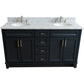 Bellaterra Home 61" Dark Gray Double Sink Bathroom Vanity and White Carrara Marble and Oval Sink