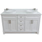 Bellaterra Home 61" White Double Sink Bathroom Vanity and White Quartz and Round Sink