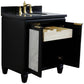 Bellaterra Home 31" Black Single Sink Bathroom Vanity with Black Galaxy Granite with Oval Sink