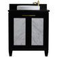 Bellaterra Home 31" Black Single Sink Bathroom Vanity with Black Galaxy Granite with Round Sink