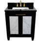 Bellaterra Home 31" Black Single Sink Bathroom Vanity with Black Galaxy Granite with Rectangle Sink