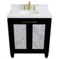 Bellaterra Home 31" Black Single Sink Bathroom Vanity with White Quartz with Oval Sink