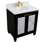 Bellaterra Home 31" Black Single Sink Bathroom Vanity with White Quartz with Oval Sink