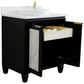 Bellaterra Home 31" Black Single Sink Bathroom Vanity with White Quartz with Round Sink