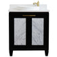 Bellaterra Home 31" Black Single Sink Bathroom Vanity with White Quartz with Round Sink