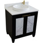 Bellaterra Home 31" Black Single Sink Bathroom Vanity with White Quartz with Round Sink