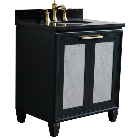 Bellaterra Home 31" Single Sink Bathroom Vanity with Black Galaxy Granite with Oval Sink