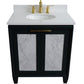 Bellaterra Home 31" Dark Gray Single Sink Bathroom Vanity in Dark Gray White Quartz with Oval Sink, Trento Collection