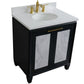 Bellaterra Home 31" Dark Gray Single Sink Bathroom Vanity in Dark Gray White Quartz with Oval Sink, Trento Collection