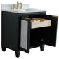 Bellaterra Home 31" Dark Gray Single Sink Bathroom Vanity with White Quartz with Rectangle Sink, Trento Collection