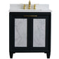 Bellaterra Home 31" Dark Gray Single Sink Bathroom Vanity with White Quartz with Rectangle Sink, Trento Collection