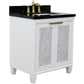 Bellaterra Home 31" White Single Sink Bathroom Vanity with Black Galaxy Granite with Rectangle Sink, Trento Collection