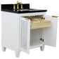 Bellaterra Home 31" White Single Sink Bathroom Vanity with Black Galaxy Granite with Rectangle Sink, Trento Collection