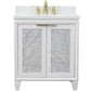 Bellaterra Home 31" White Single Sink Bathroom Vanity with White Quartz with Oval Sink, Trento Collection