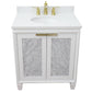 Bellaterra Home 31" White Single Sink Bathroom Vanity with White Quartz with Oval Sink, Trento Collection