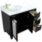 Bellaterra Home 43" Black Single Sink Bathroom Vanity with White Quartz and Round Sink- Left Door/Left Sink, Trento Collection