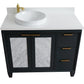 Bellaterra Home 43" Dark Gray Single Sink Bathroom Vanity with White Quartz and Round Sink- Left Door/Left Sink, Trento Collection