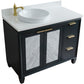 Bellaterra Home 43" Dark Gray Single Sink Bathroom Vanity with White Quartz and Round Sink- Left Door/Left Sink, Trento Collection