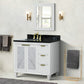 Bellaterra Home 43" White Single Sink Bathroom Vanity with Black Galaxy and Oval Sink- Left Door/Left Sink, Trento Collection