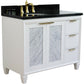 Bellaterra Home 43" White Single Sink Bathroom Vanity with Black Galaxy and Oval Sink- Left Door/Left Sink, Trento Collection