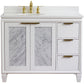 Bellaterra Home 43" White Single Sink Bathroom Vanity with White Quartz and Oval Sink- Left Door/Left Sink, Trento Collection