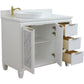 Bellaterra Home 43" White Single Sink Bathroom Vanity with White Quartz and Round Sink- Left Door/Left Sink, Trento Collection