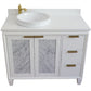 Bellaterra Home 43" White Single Sink Bathroom Vanity with White Quartz and Round Sink- Left Door/Left Sink, Trento Collection