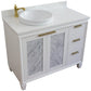 Bellaterra Home 43" White Single Sink Bathroom Vanity with White Quartz and Round Sink- Left Door/Left Sink, Trento Collection