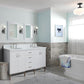 Bellaterra Home 61" White Double Sink Bathroom Vanity with White Quartz and Oval Sink, Tivoli Collection