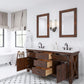 Water Creation Aberdeen 72" Rustic Sienna Double Sink Bathroom Vanity with Carrara White Marble Countertop