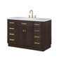 Water Creation Chestnut 48" Brown Single Sink Bathroom Vanity with Carrara White Marble Countertop and Satin Gold Hardware