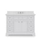 Water Creation Derby 48" White Single Sink Bathroom Vanity with Carrara White Marble Countertop