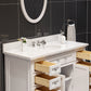 Water Creation Derby 48" White Single Sink Bathroom Vanity with Carrara White Marble Countertop