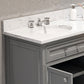 Water Creation Derby 72" White Double Sink Bathroom Vanity with Carrara White Marble Countertop